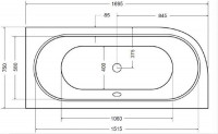 Ванна акриловая AVITA 170х75 Правая (соло) без ног