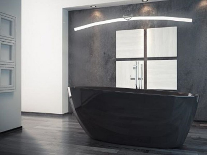 Ванна GOYA XS ретро 142x62 чорна зовні чорна всередині з сифоном клік-клак