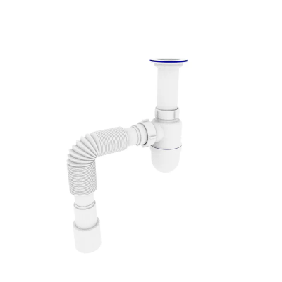 Сифон для раковини Zerix SU-02-A з ревізією (Колір білий) 1 1/2'' (ZX4948)