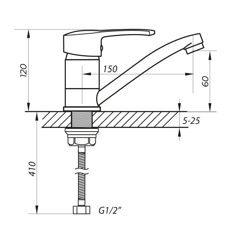 Змішувач для умивальника Zerix PED-B 270 (ZX0068)