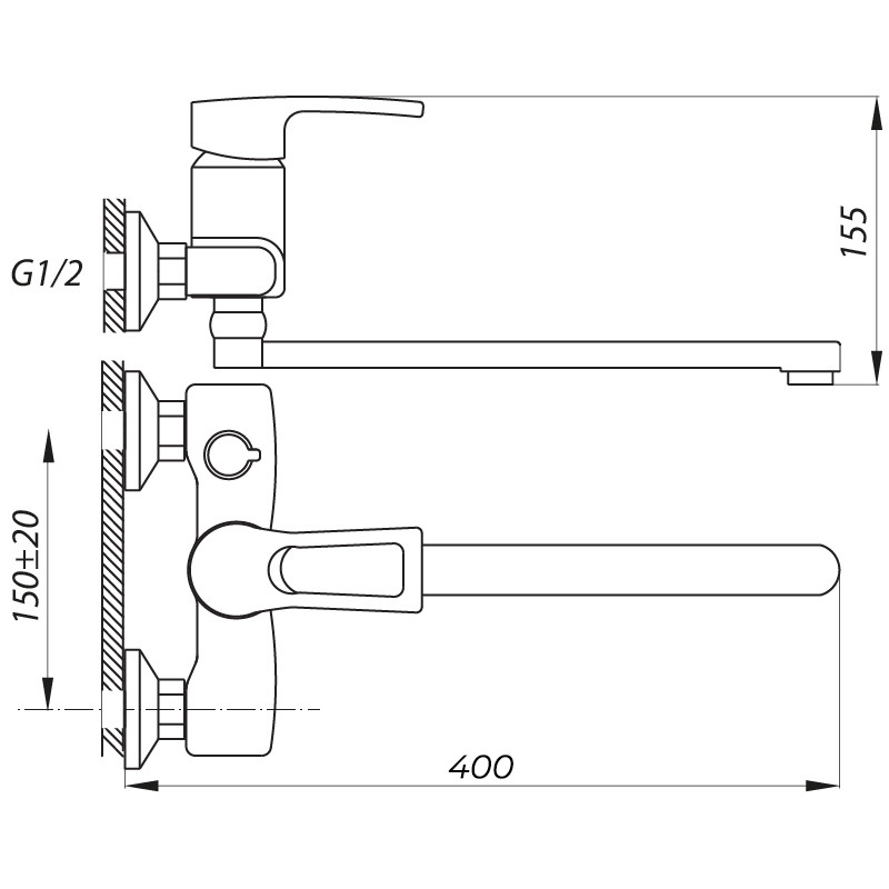 Змішувач для ванни Zerix JLB 135 (ZX2942)