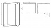Душова кабіна без піддону Mixxus Premium BEVEL SC01-120x80x195-TR Chrome прозоре скло 6мм (MI6871)