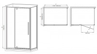 Душова кабіна без піддону MIXXUS PREMIUM BEVEL SC01-120x80x195-TR CHROME прозоре скло 6мм (MI6871)