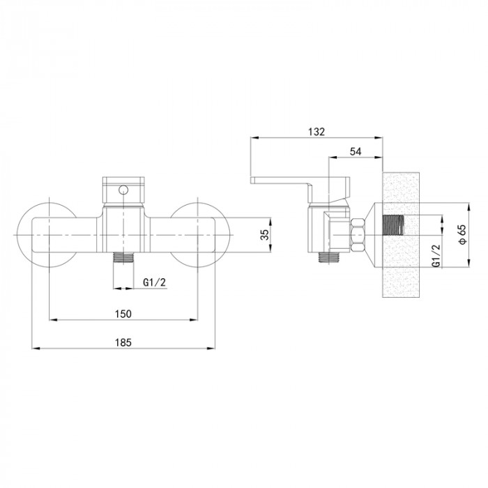 Змішувач для душової кабіни Mixxus Premium LOREN 003 (MI6798)