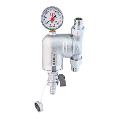 Фільтр тонкого очищення з поворотним з'єднанням та манометром Koer KR.1240 - 1/2&quot; (KR4970)