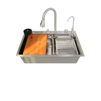 Мийка багатофункціональна Zerix ZH7546-SET-06.SUS304 DECOR з вбудованим змішувачем (ZX5682)