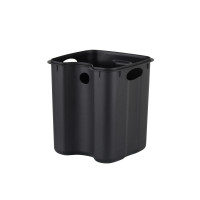 Відро для сміття з плавним закриттям квадратне ZERIX KUBIX-TC0106 SS COLOR 6л (колір нержавійка) (ZX5889)