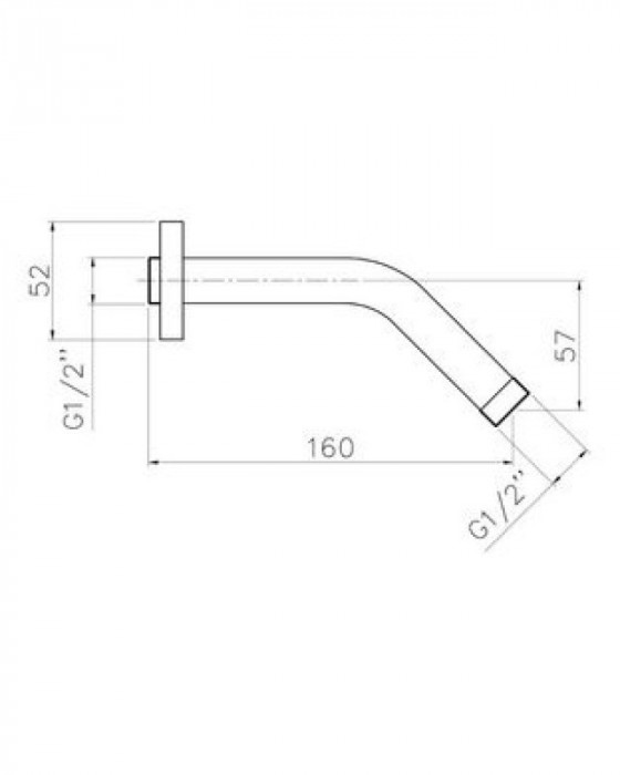 Тримач лійки верхнього душу IMPRESE настінний монтаж 160 мм, хром SH01