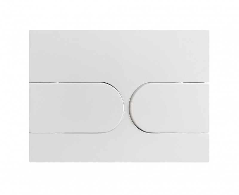 Панель змиву KOER KT-0604-03 240x160x10mm пластикова, кнопка закруглена (колір білий) (KR5322)