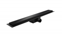 Душовий трап KOER FD08-70x500-GLASS BLACK з нерж. сталі SUS304 70x500мм зі скляною панеллю (Колір чорний) (KR5139)