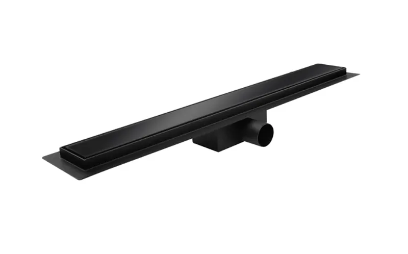 Душовий трап KOER FD08-70x500-GLASS BLACK з нерж. сталі SUS304 70x500мм зі скляною панеллю (Колір чорний) (KR5139)