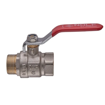 Кран кульовий Nolf classic NFC.621-08-3/4&quot; FM ГШВ, ручка &quot;важіль&quot; червона (NF3139)