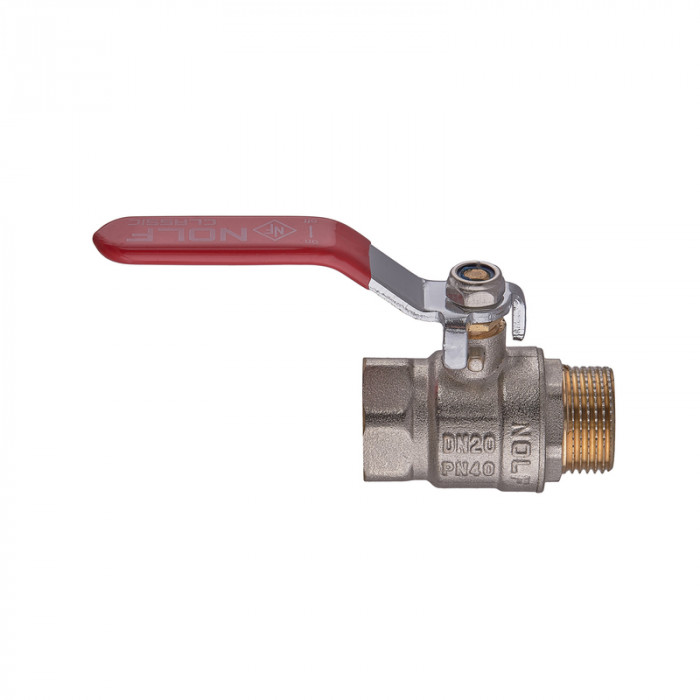 Кран кульовий Nolf classic NFC.621-08-3/4" FM ГШВ, ручка "важіль" червона (NF3139)