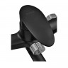 Змішувач для ванни Plamix CEZAR-006 EURO SET Matte black, зі шлангом, лійкою та кронштейном (PM0690)