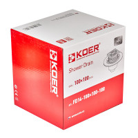 Душовий трап KOER FD14-100x100-180 з нерж. сталі SUS304 100x100мм, прямий відвід (AC0662)