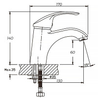 Змішувач для умивальника Haiba Fabio 001 (HB0104)
