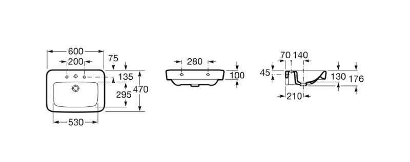 Раковина Roca Dama Senso Compacto & Square A32751B00M
