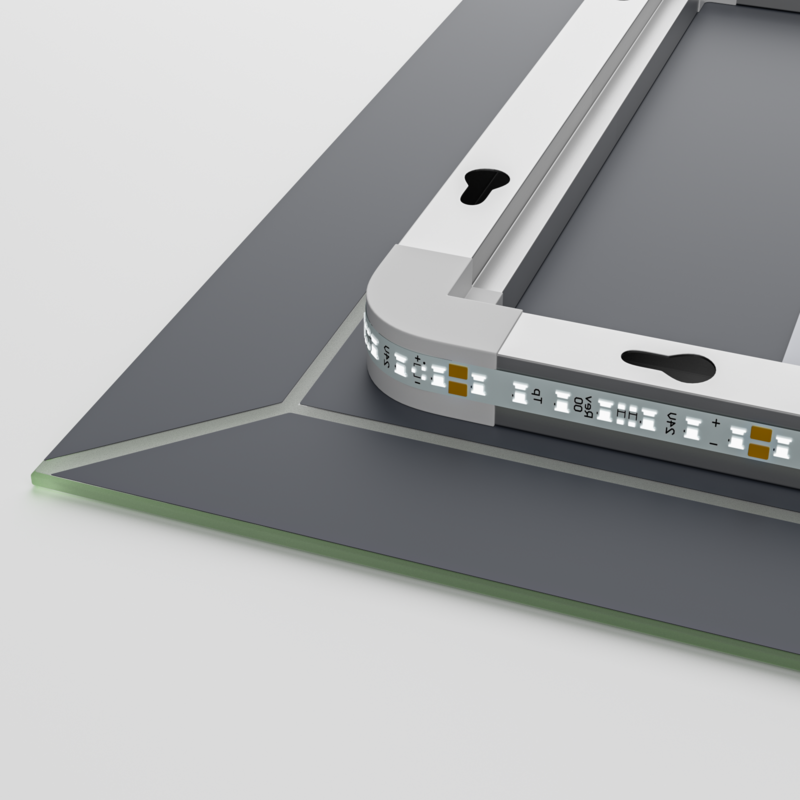 Дзеркало MIXXUS PREMIUM CUBIC MR14-80x60-REVERSE з LED Touch, Anti-fog, димером, рег. яскравості (MP6648)