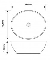 Раковина накладна MIXXUS PREMIUM ELLIPSE-0108 EDGE BLACK 400х330х145mm (MP6527)