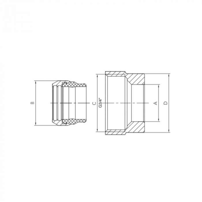 Євроконус для підключення мідної труби Koer KR.1149 - 3/4"x15  (KR5131)