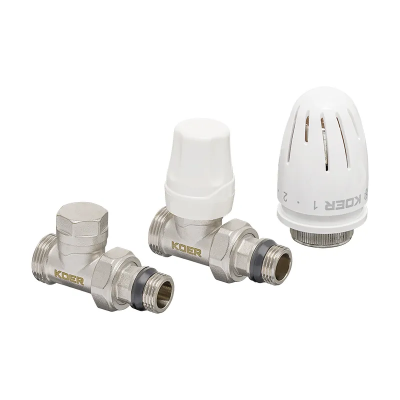Комплект для підключення радіатора Koer SET-15 - 1/2&quot;x3/4&quot; (прямий) з термоголовкою ЗЗ (KR3180)