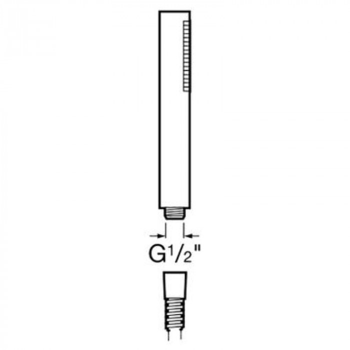 Ручна душова лійка ROCA Loft циліндрична, з 1-м типом струменю, хром A505319400