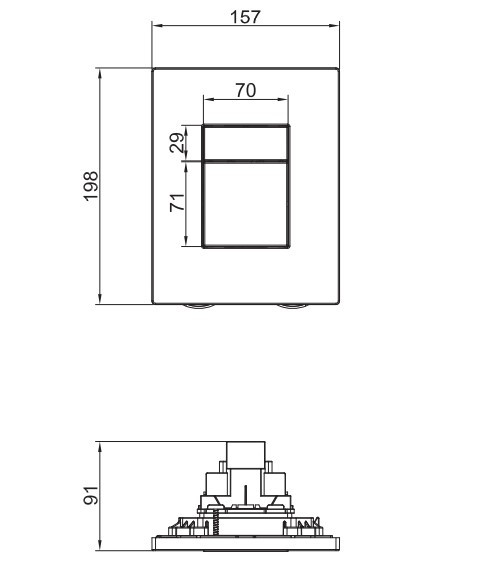 Інсталяція для підвісного унітазу Koer KT-0504-01 500x126x1150mm з панеллю змиву KT-0607-01 Хром (KR5348)