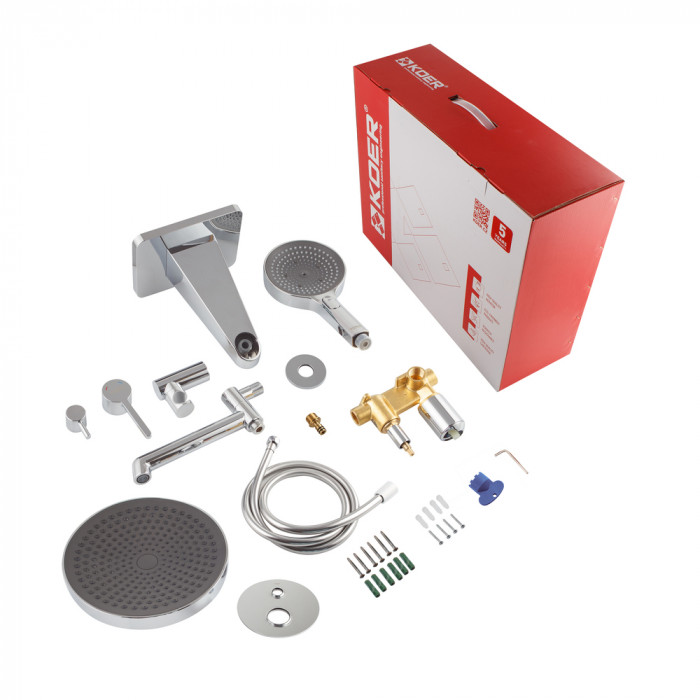 Вбудована душова система Koer KB-66029-01 3 функції, колір хром (KR5483)