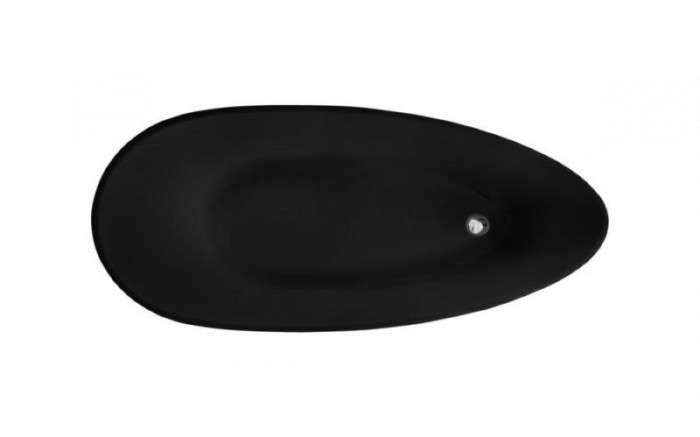 Ванна GOYA ретро 160х70 чорна зовні чорна всередині з сифоном клік-клак