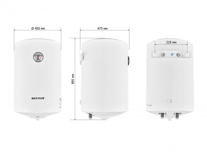 Водонагрівач "Циліндр" MIXXUS EWH-07100 ROUND WET накопичувальний 100 л, мокрий тен 1,5 kW (WH0603)
