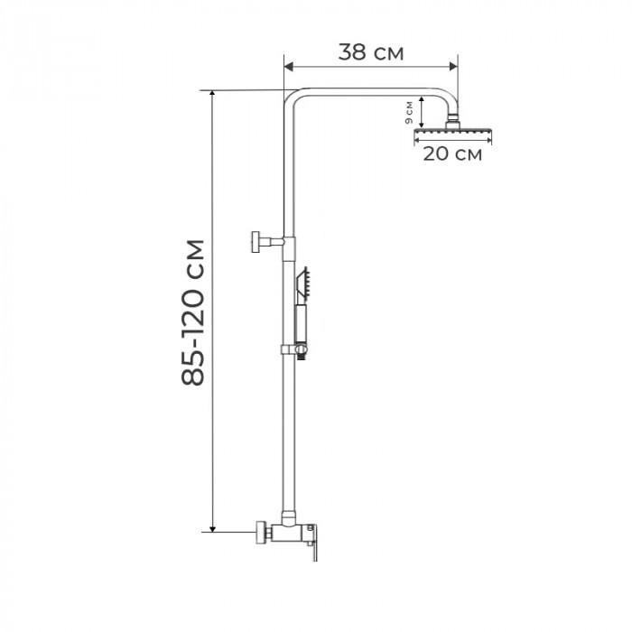 Душова колона із змішувачем ZERIX LR72403-1 SUS304 (ZX2990)