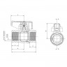 Кран кульовий ГАЗ, Roho R211-050G - 1/2" ВВ ручка "метелик" жовта Roho R111-050G - 1/2" ВЗ (RO0242)