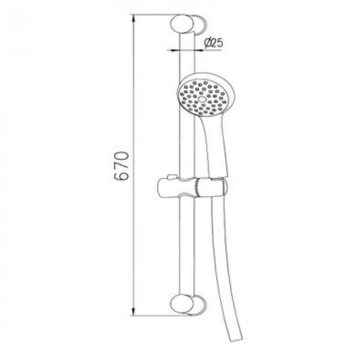 Душовий набір IMPRESE з душовою стійкою 600 мм, шлангом і ручним душем, хром 6008501