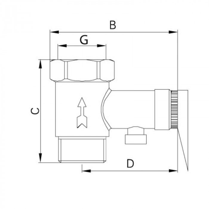 Запобіжний клапан для бойлера Koer KR.1040 - 1/2 "8BAR (з ручкою) (KR2889)