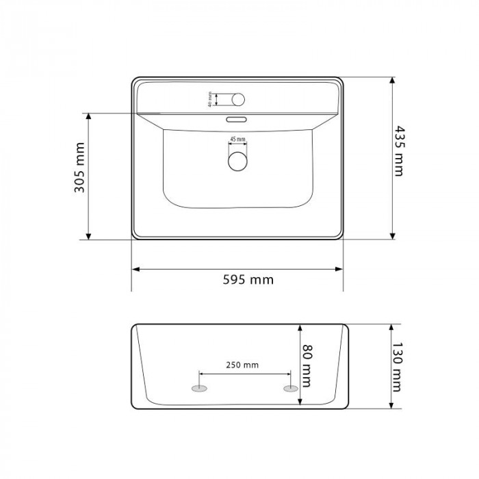 Умивальник (раковина) VBI BITONTO M WHITE накладний