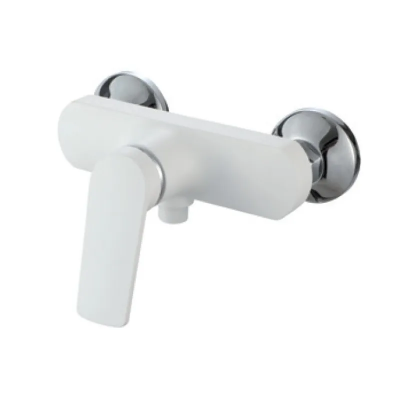 Змішувач для душової кабіни Plamix Lucas-003 SET White з шлангом, лійкою та кронштейном (PM0711)