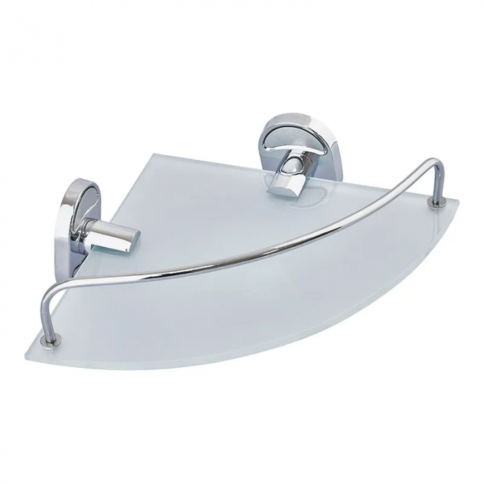 Полиця кутова з обмежувачем (скло) Zerix AFB-0107-1 (ZX5073)
