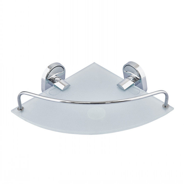 Полиця кутова з обмежувачем (скло) Zerix AFB-0107-1 (ZX5073)