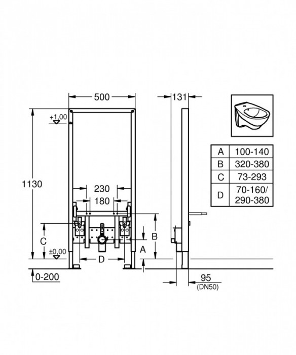 Інсталяція для біде Grohe Rapid SL (38553001)