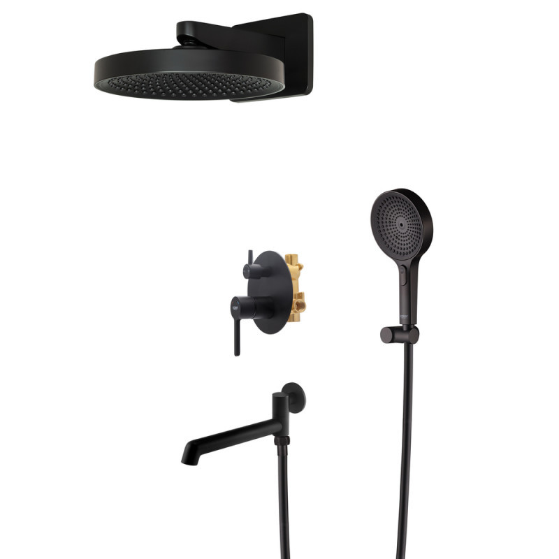 Вбудована душова система Koer KB-66029-05 3 функції Колір чорний (KR5492)