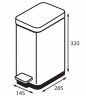 Відро для сміття з плавним закриттям прямокутне KOER TC-010206-08 6 л (колір білий) (KR5595)
