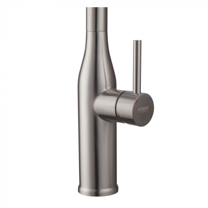 Кухонний змішувач з висувним виливом KOER KI-70004-02 (нерж. сталь) (KR3385)