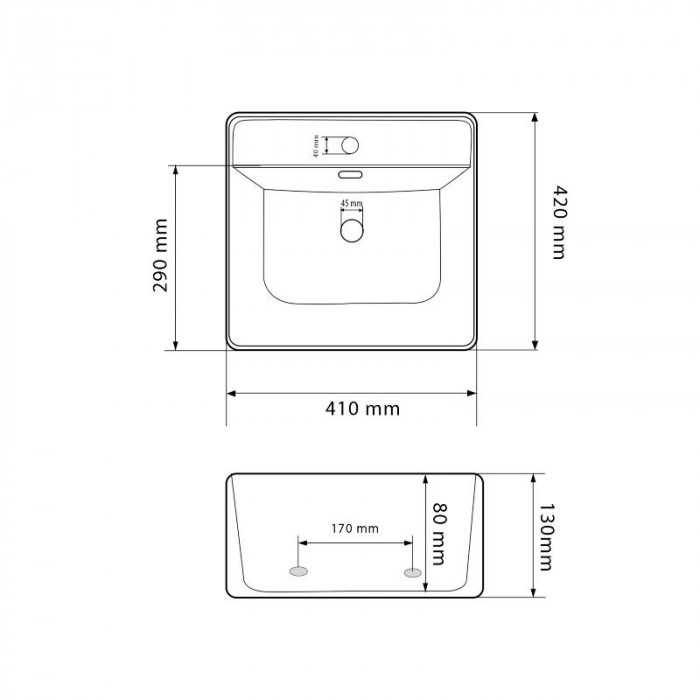 Умивальник (раковина) VBI BITONTO S WHITE накладний