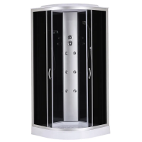 Бокс душовий з гідромасажем з низьким піддоном MIXXUS STRONG SBH02-90x90x215-GR SATIN сіре тоноване скло 4мм (MI6891)