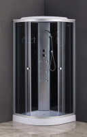 Бокс душовий з гідромасажем з низьким піддоном MIXXUS STRONG SBH02-90x90x215-GR SATIN сіре тоноване скло 4мм (MI6891)