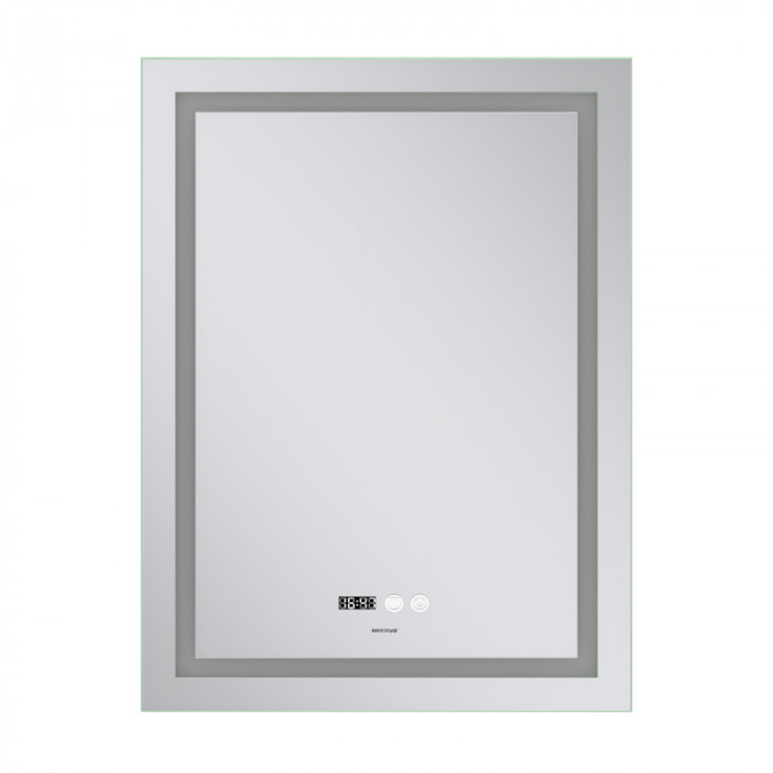 Дзеркало Mixxus Premium FLASH MR21-70x90 з Led Touch, Anti-fog, димером, регулятором яскравості, годинником (MP6618)