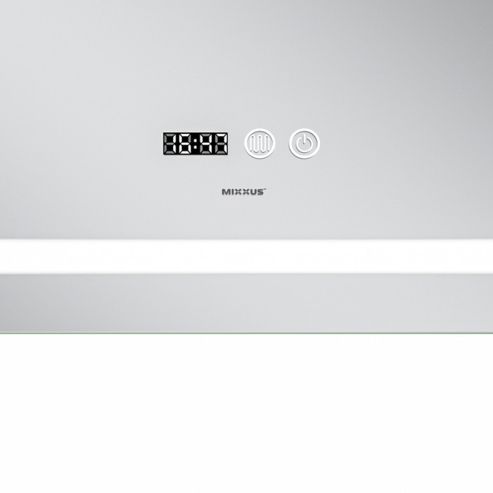 Дзеркало Mixxus Premium FLASH MR21-70x90 з Led Touch, Anti-fog, димером, регулятором яскравості, годинником (MP6618)
