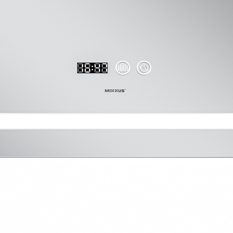 Дзеркало Mixxus Premium FLASH MR21-70x90 з Led Touch, Anti-fog, димером, регулятором яскравості, годинником (MP6618)