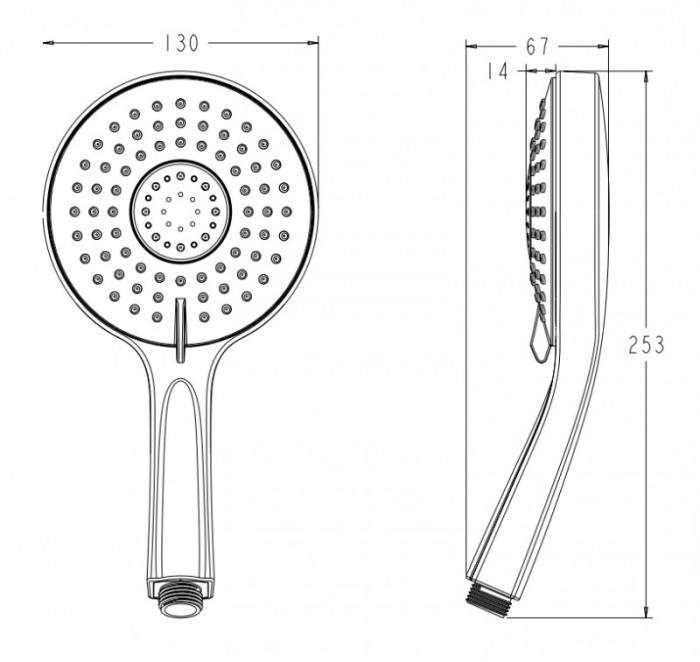 Лійка для душу Koer KP-0408-01 5 функцій (Колір хром) (KR5412)