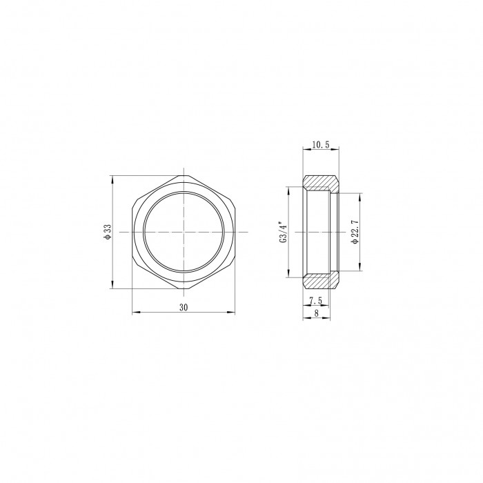 Перехідник під євроконус з накидною гайкою Koer KA.A08F-20E - 20(2.8mm) x 3/4"F (KR4870)